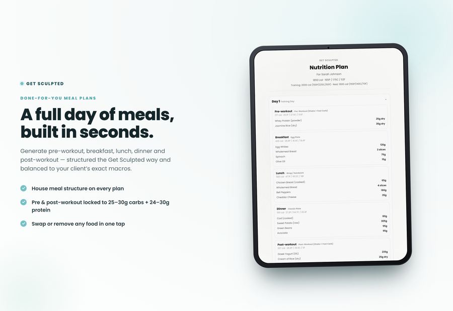 A generated meal plan