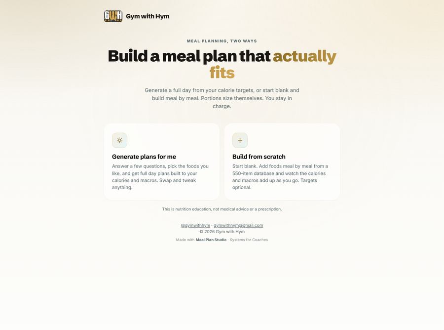 The Meal Plan Studio home