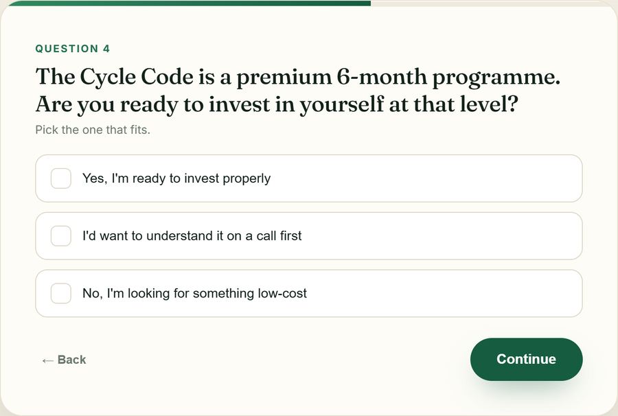 The qualifying application