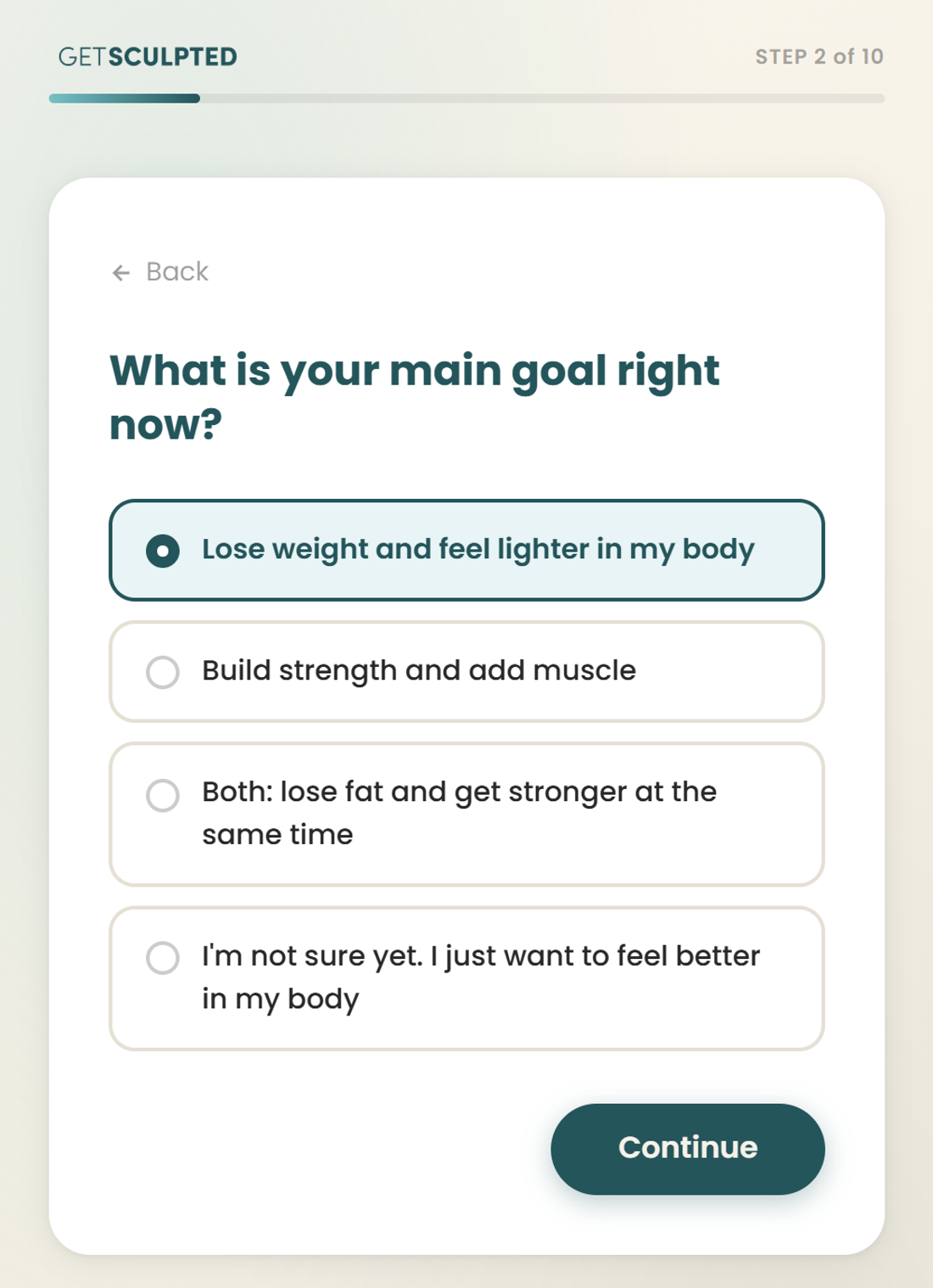 The goal selection step