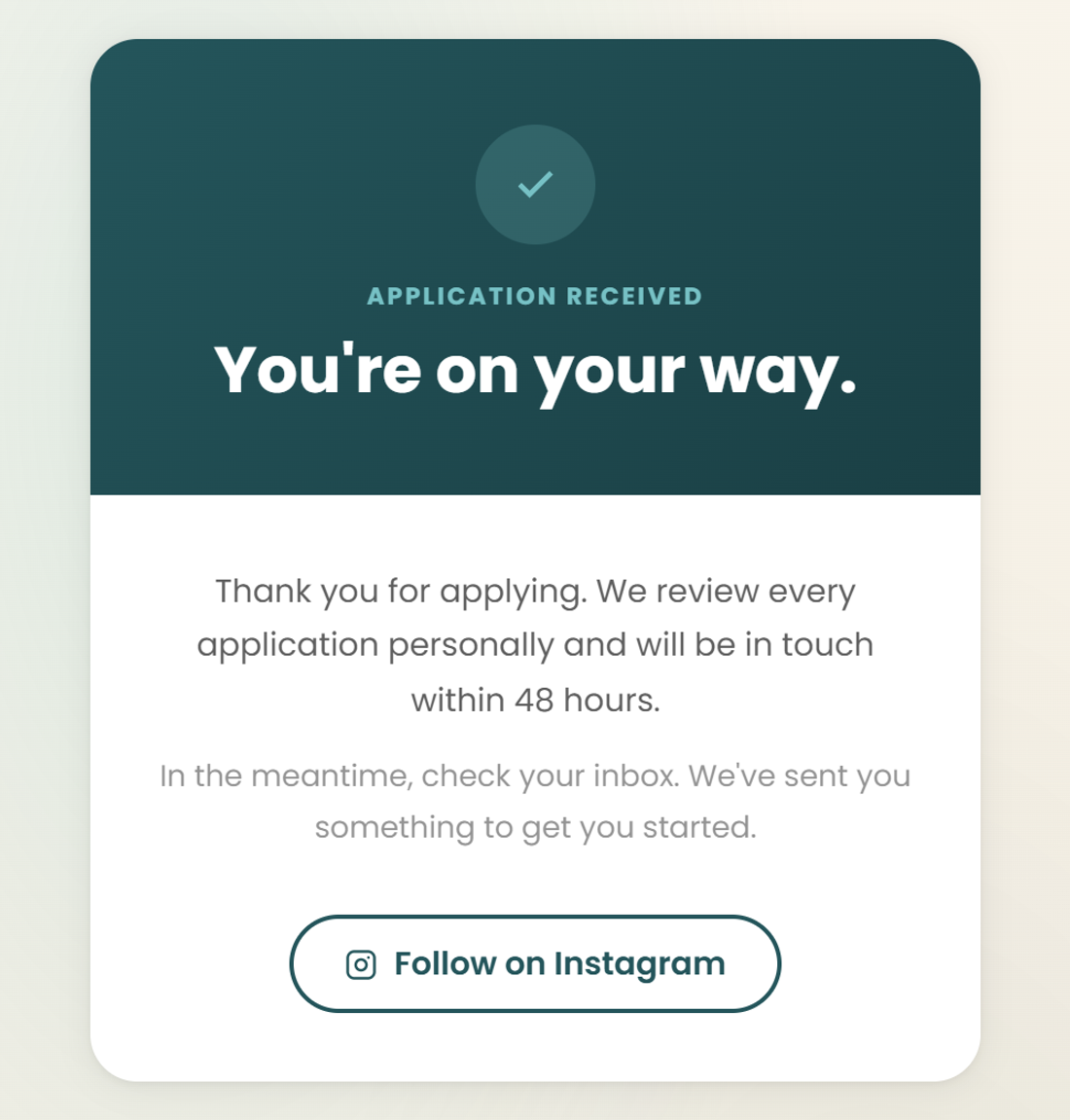 The booking confirmation step